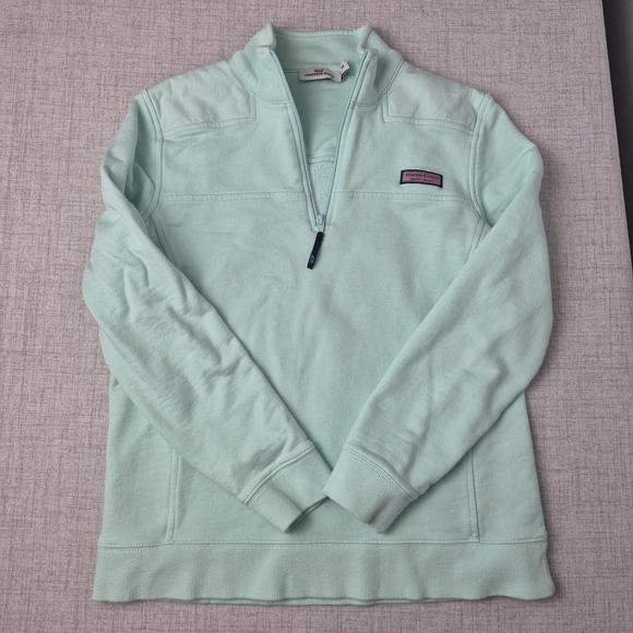Vineyard Vines Women’s Mint Green Shep Shirt Quarter Zip Pullover Size M - Picture 5 of 12